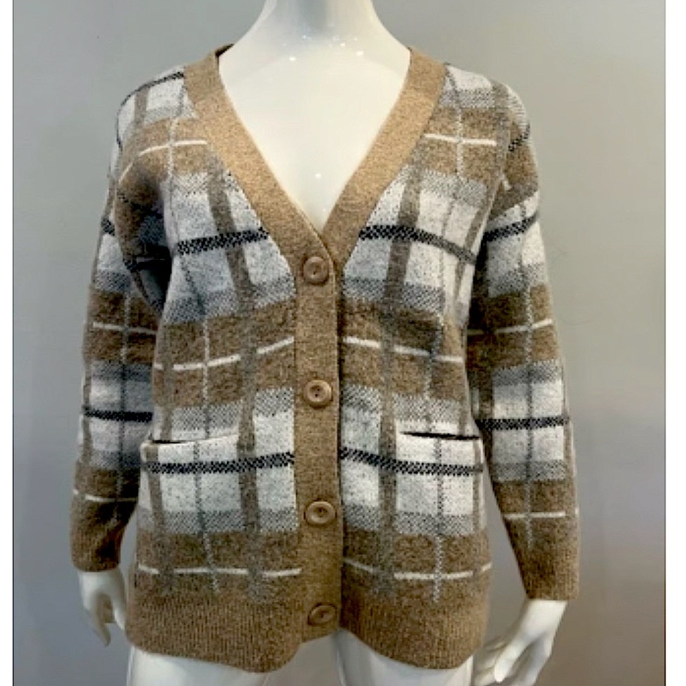 Cyrus Plaid Button Front Cardigan